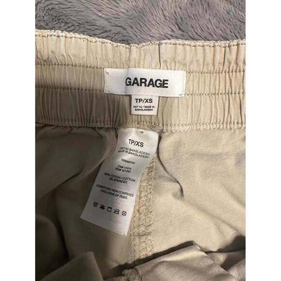 Garage Beige Cargo Jogger Pants Size XS Elastic Waist Casual Utility Style - Picture 2 of 3